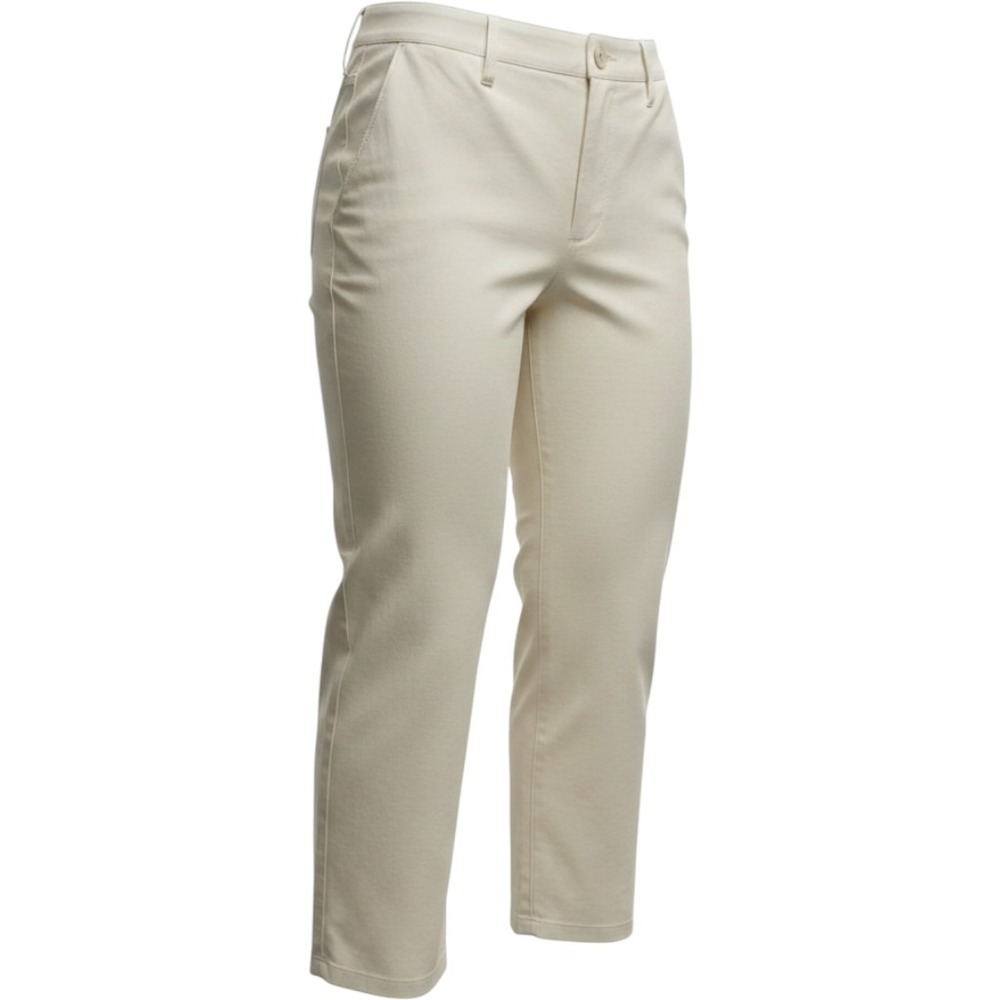 Jones New York Sport Women Off White Cotton Wide Leg Cropped Pants Size 10
